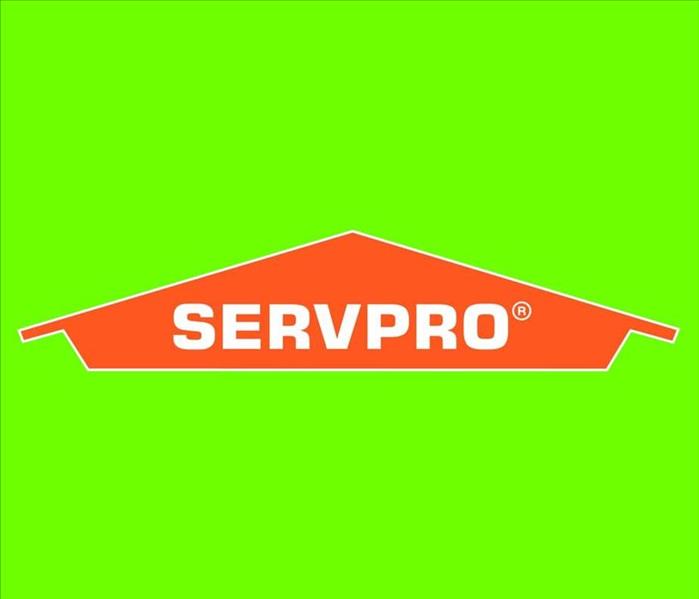 Green background with  SERVPRO logo
